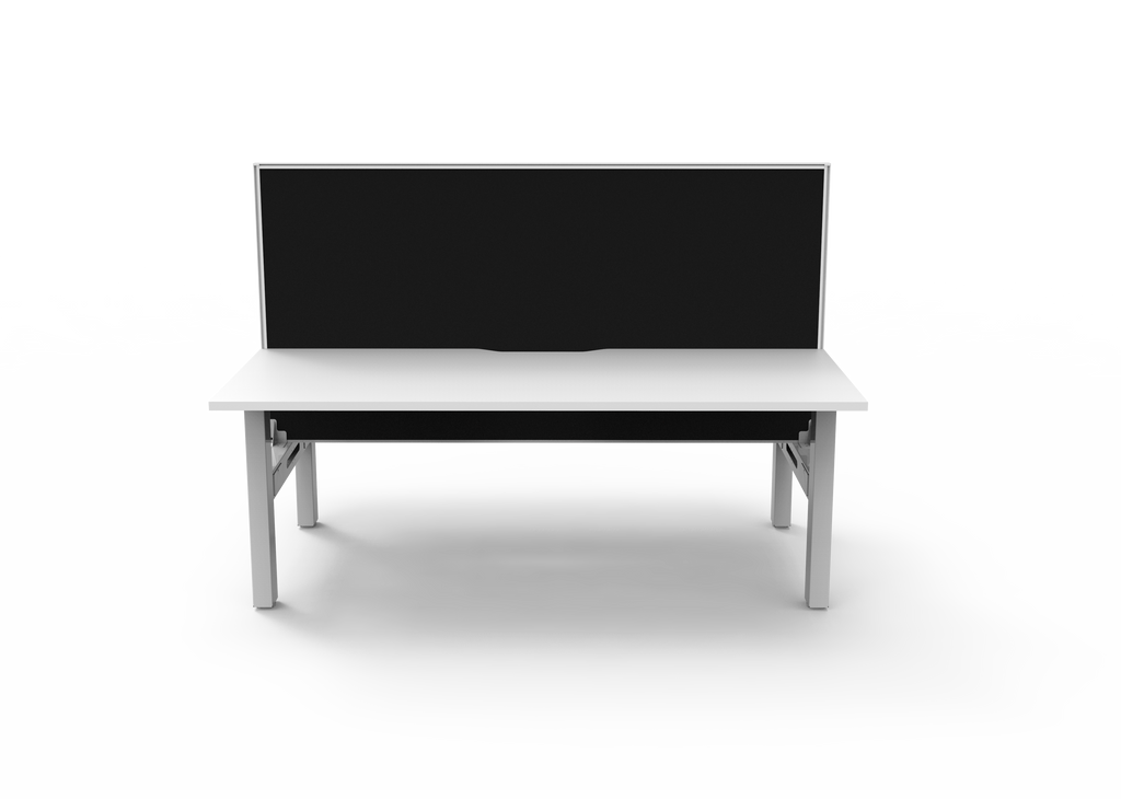 Rapidline Boost Static Back to Back Workstation 1500 x 750mm with Screen Natural White / White Satin