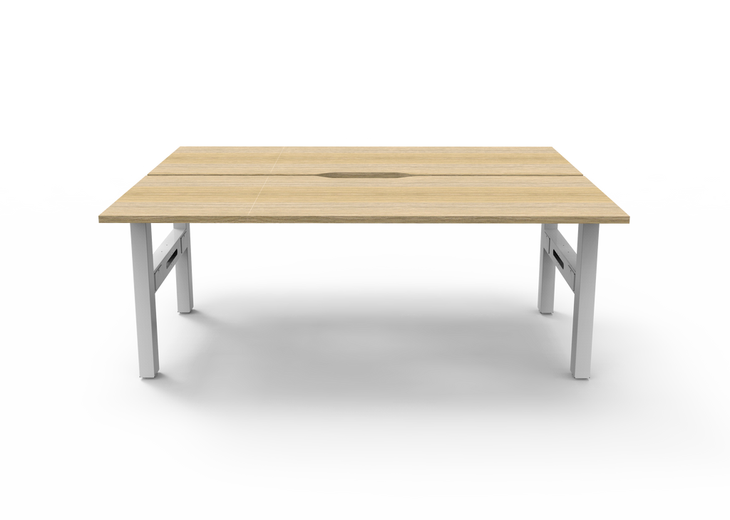 Rapidline Boost Static Back to Back Workstation 1800 x 750mm Natural Oak / White Satin