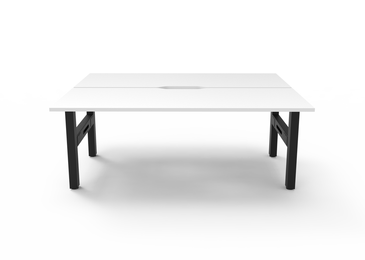 Rapidline Boost Static Back to Back Workstation 1800 x 750mm Natural White / Black Satin