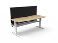 Rapidline Boost Static Single Sided Workstation 1200 x 750mm with Screen and Cable Tray Natural Oak / White Satin