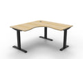 Rapidline Boost Static Corner Workstation 1500 x 1500 x 750mm Natural Oak / Black Satin