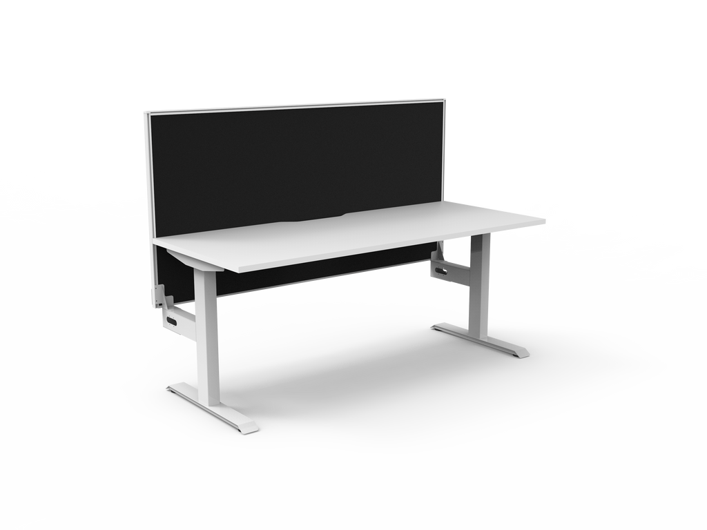 Rapidline Boost Static Single Sided Workstation 1800 x 750mm with Screen Natural White / White Satin