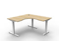 Rapidline Boost Static Corner Workstation 1500 x 1500 x 750mm Natural Oak / White Satin
