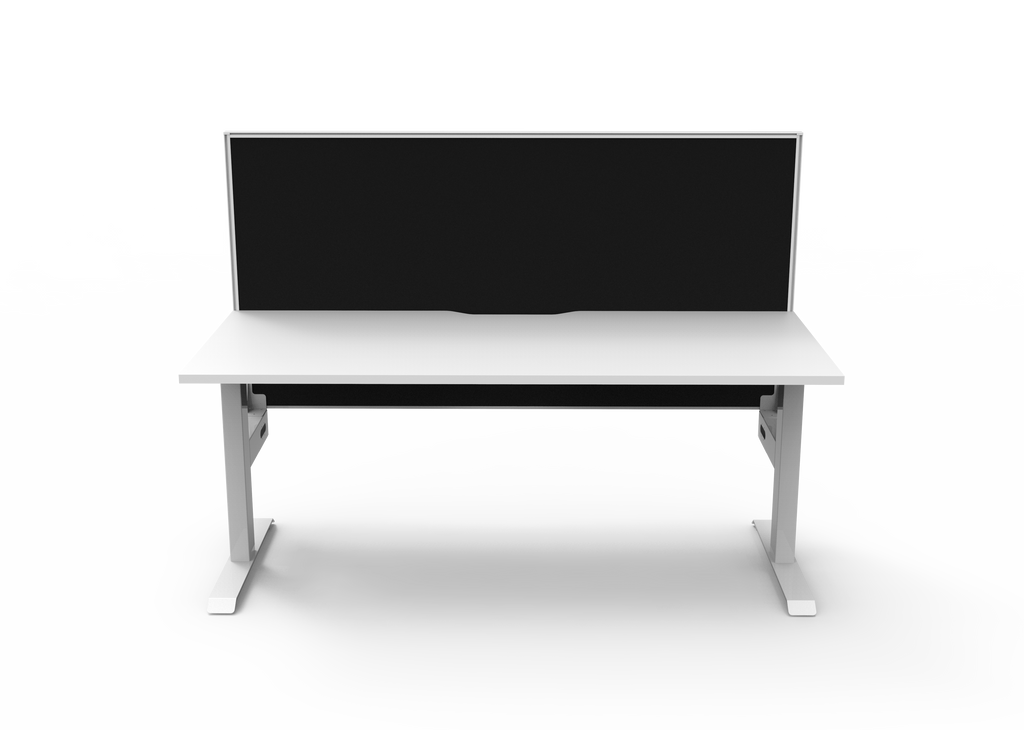 Rapidline Boost Static Single Sided Workstation 1500 x 750mm with Screen Natural White / White Satin