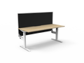 Rapidline Boost Static Single Sided Workstation 1500 x 750mm with Screen Natural Oak / White Satin