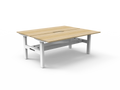 Rapidline Boost Static Back to Back Workstation 1800 x 750mm with Cable Tray Natural Oak / White Satin