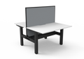 Rapidline Boost Static Back to Back Workstation 1200 x 750mm with Screen and Cable Tray Natural White / Black Satin