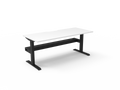 Rapidline Boost Static Single Sided Workstation 1500 x 750mm with Cable Tray Natural White / Black Satin