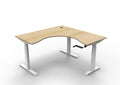 Rapidline Boost Crank Corner Workstation 1500 x 1500 x 750mm Natural Oak / White Satin
