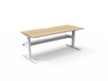 Rapidline Boost Static Single Sided Workstation 1500 x 750mm with Cable Tray Natural Oak / White Satin