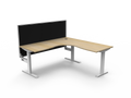 Rapidline Boost Static Corner Workstation 1800 x 1800 x 750mm with Screen Natural Oak / White Satin