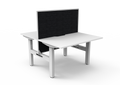 Rapidline Boost Static Back to Back Workstation 1200 x 750mm with Screen Natural White / White Satin