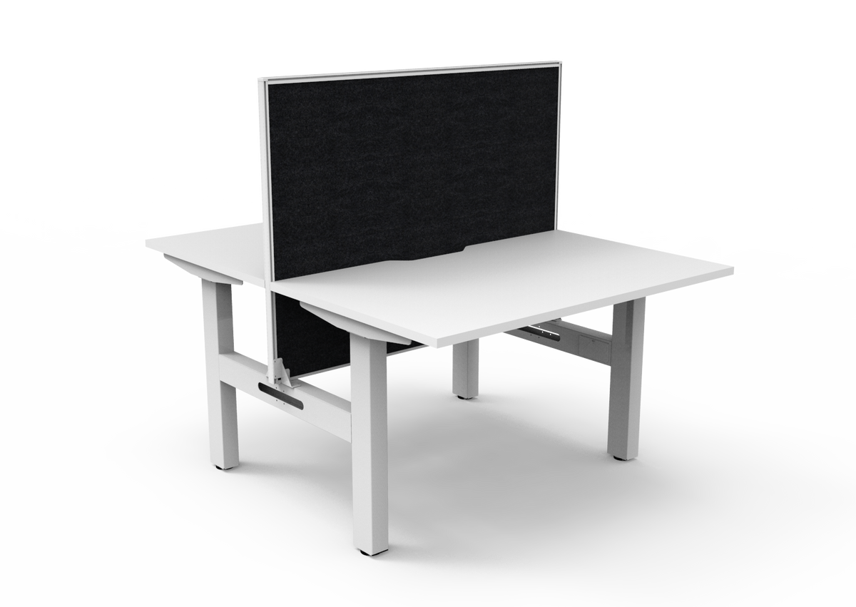 Rapidline Boost Static Back to Back Workstation 1200 x 750mm with Screen Natural White / White Satin