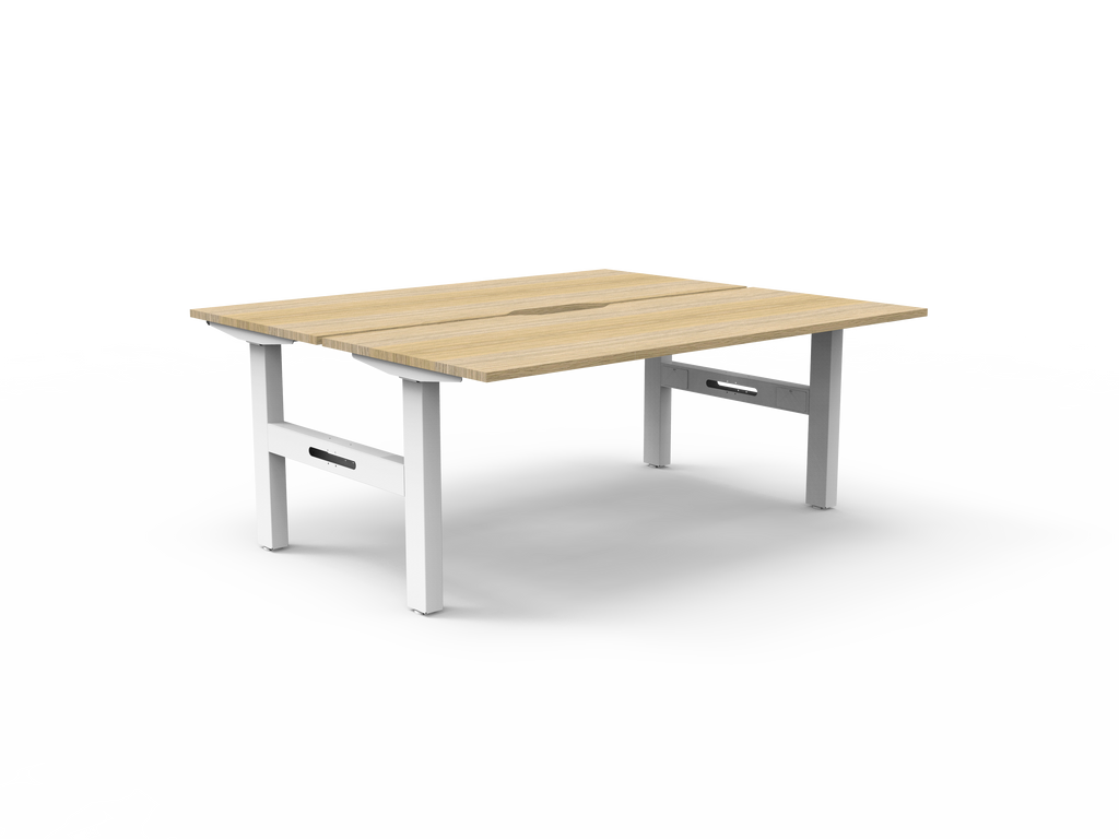 Rapidline Boost Static Back to Back Workstation 1800 x 750mm Natural Oak / White Satin