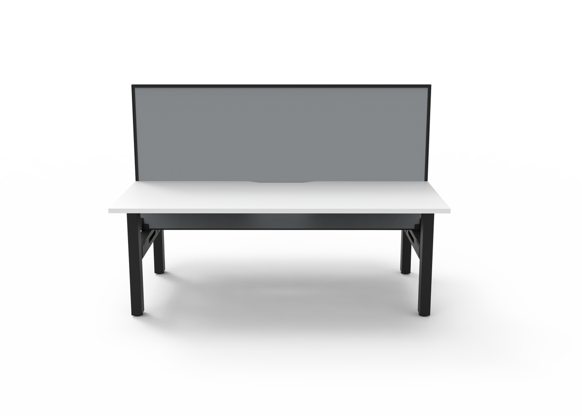 Rapidline Boost Static Back to Back Workstation 1800 x 750mm with Screen Natural White / Black Satin