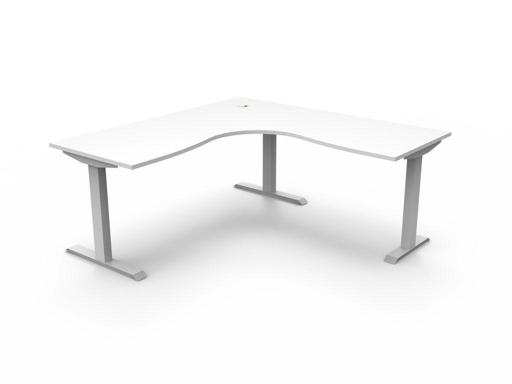 Rapidline Boost Static Corner Workstation 1800 x 1800 x 750mm Natural White / White Satin