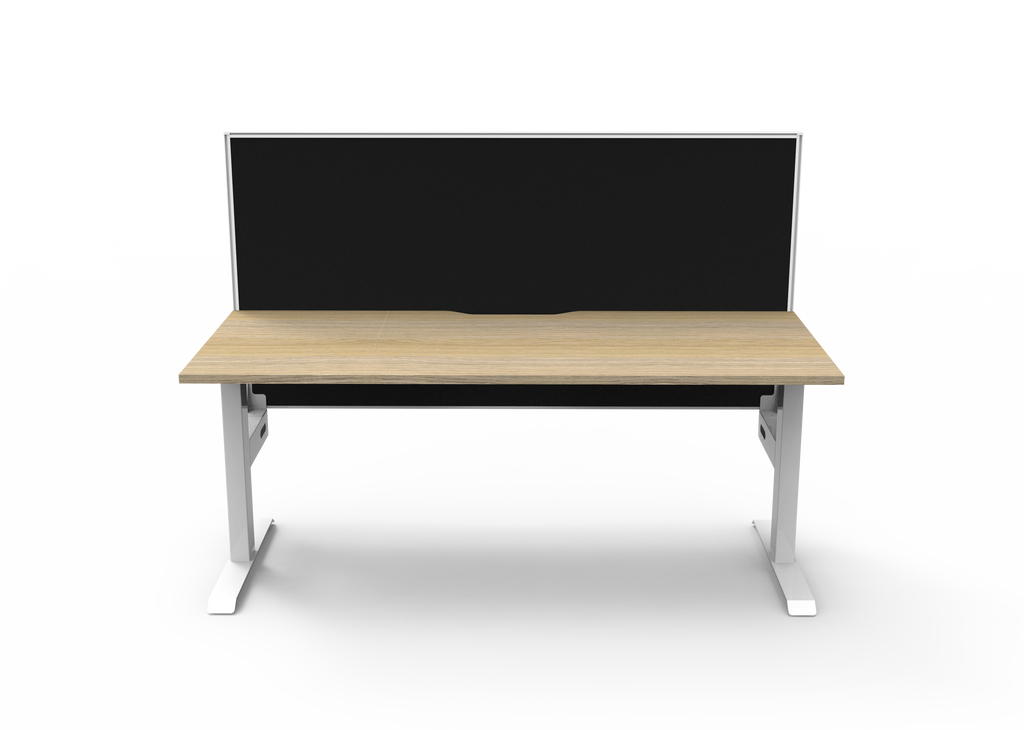 Rapidline Boost Static Single Sided Workstation 1800 x 750mm with Screen Natural Oak / White Satin
