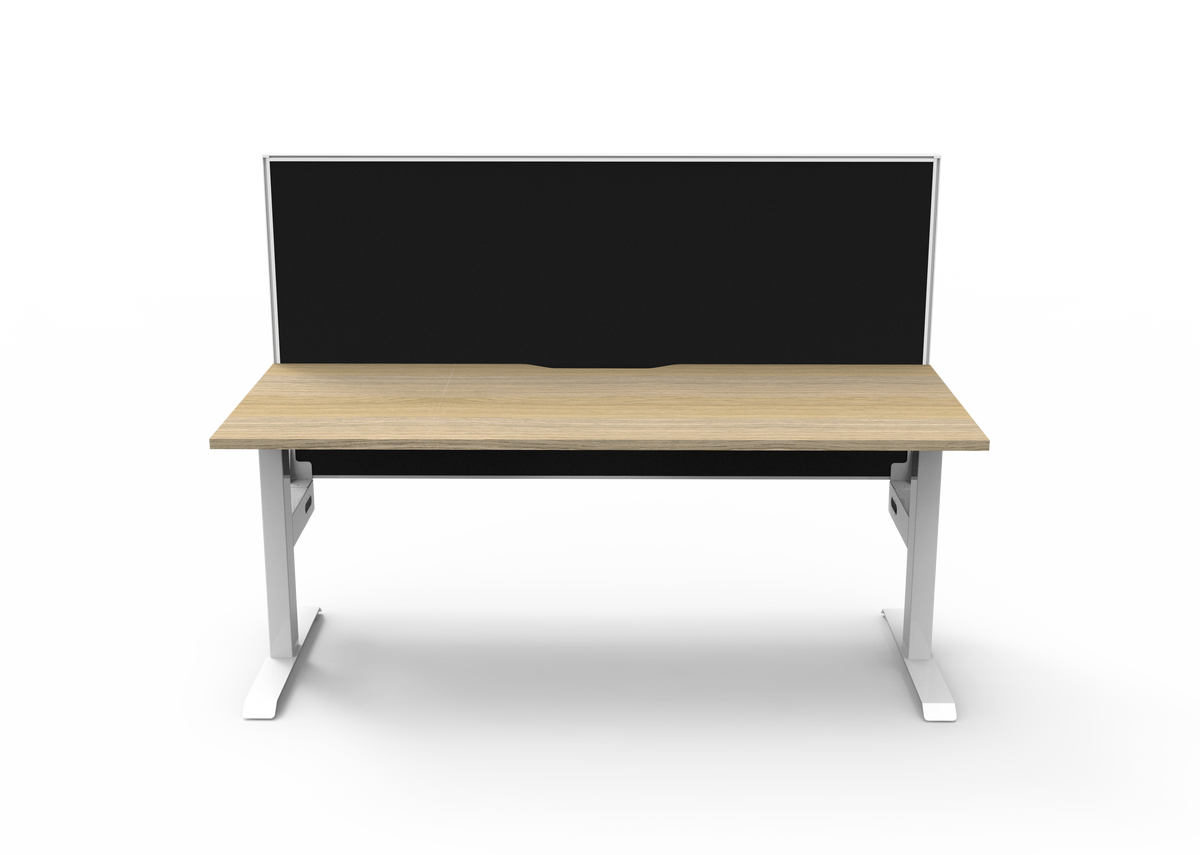 Rapidline Boost Static Single Sided Workstation 1800 x 750mm with Screen Natural Oak / White Satin
