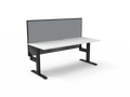 Rapidline Boost Static Single Sided Workstation 1500 x 750mm with Screen Natural White / Black Satin