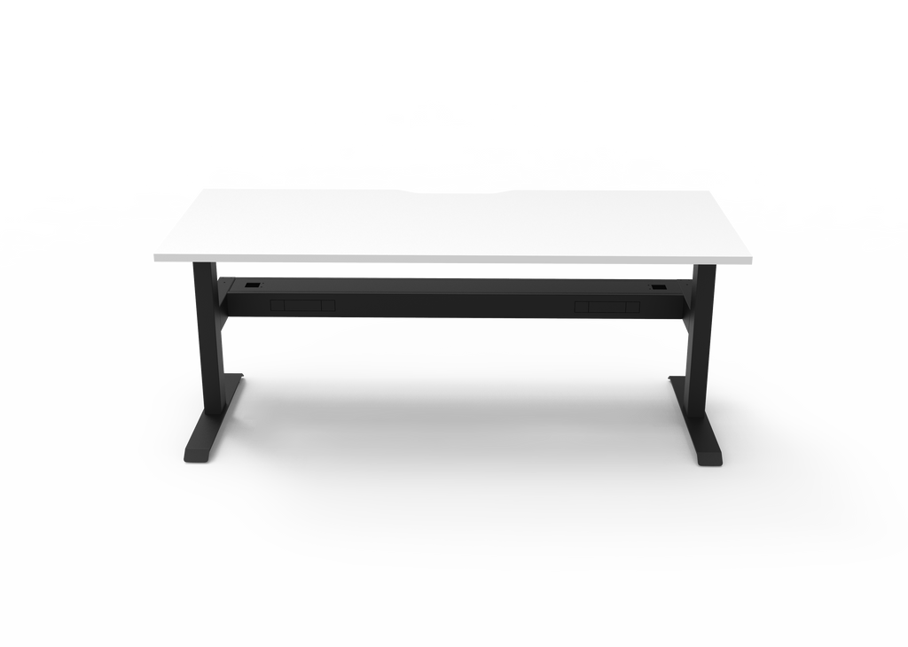 Rapidline Boost Static Single Sided Workstation 1800 x 750mm with Cable Tray Natural White / Black Satin