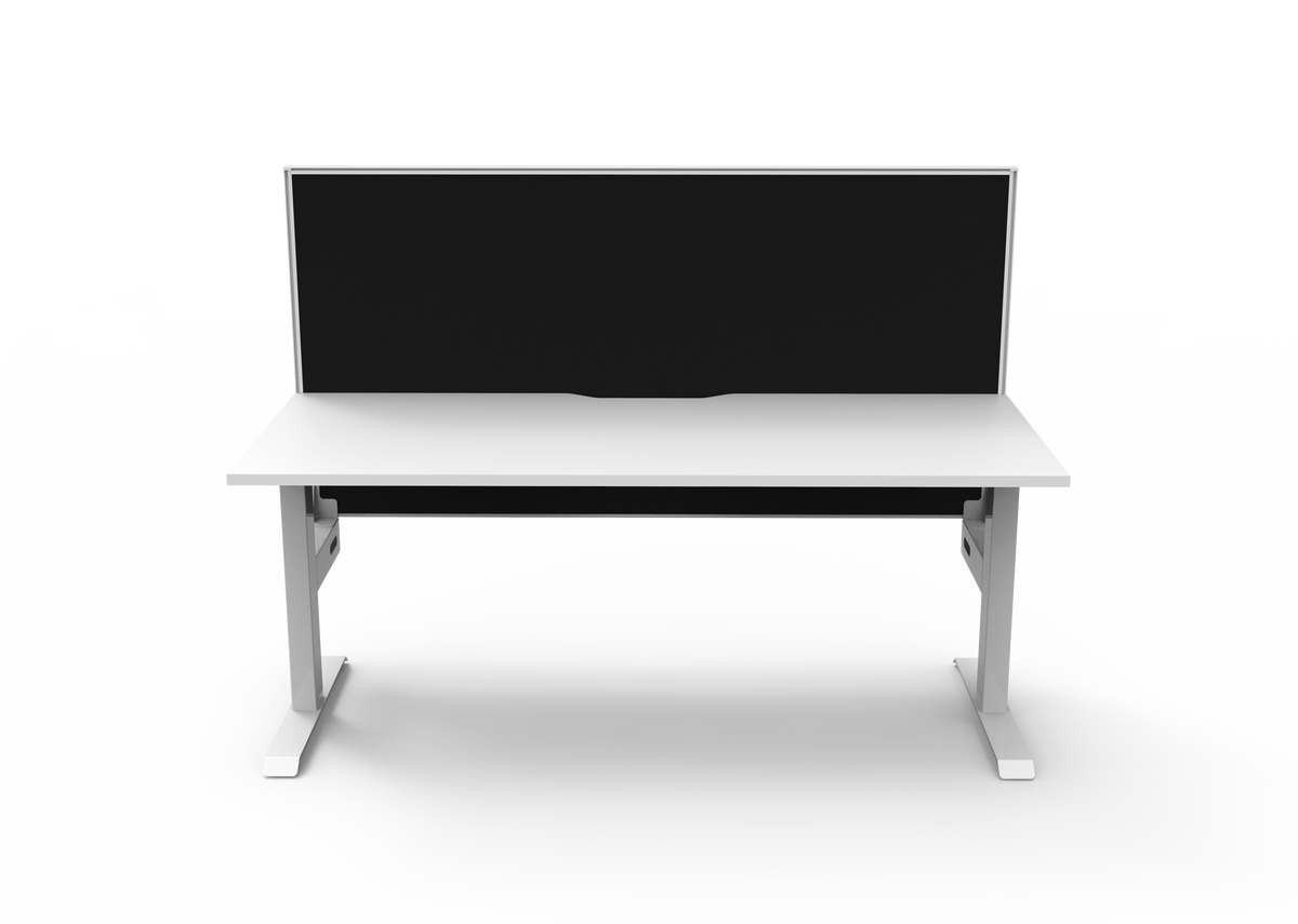 Rapidline Boost Static Single Sided Workstation 1800 x 750mm with Screen Natural White / White Satin