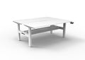 Rapidline Boost Crank Back to Back Workstation 1200 x 750mm with Cable Tray Natural White / White Satin