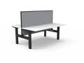 Rapidline Boost Static Back to Back Workstation 1800 x 750mm with Screen Natural White / Black Satin