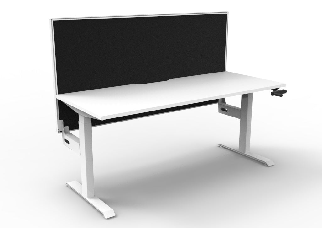 Rapidline Boost Crank Single Sided Workstation 1500 x 750mm with Screen Natural White / White Satin