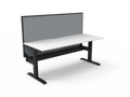 Rapidline Boost Static Single Sided Workstation 1200 x 750mm with Screen and Cable Tray Natural White / Black Satin