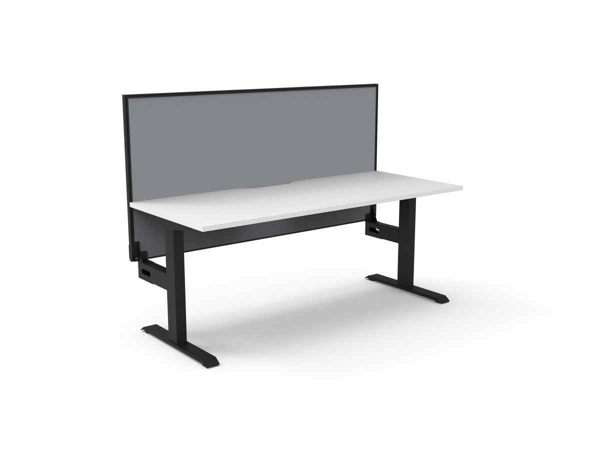 Rapidline Boost Static Single Sided Workstation 1800 x 750mm with Screen Natural White / Black Satin