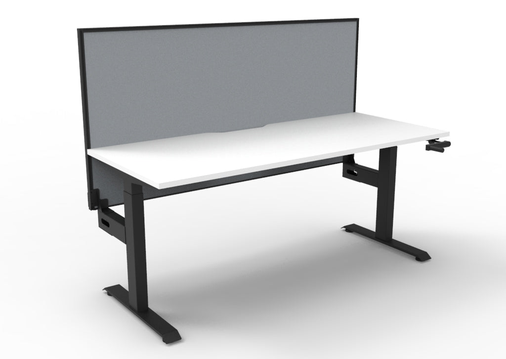 Rapidline Boost Crank Single Sided Workstation 1200 x 750mm with Screen Natural White / Black Satin