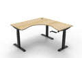 Rapidline Boost Crank Corner Workstation 1500 x 1500 x 750mm Natural Oak / Black Satin