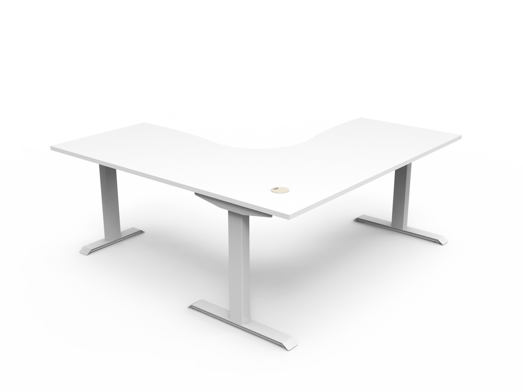 Rapidline Boost Static Corner Workstation 1800 x 1800 x 750mm Natural White / White Satin