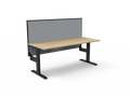 Rapidline Boost Static Single Sided Workstation 1800 x 750mm with Screen Natural Oak / Black Satin