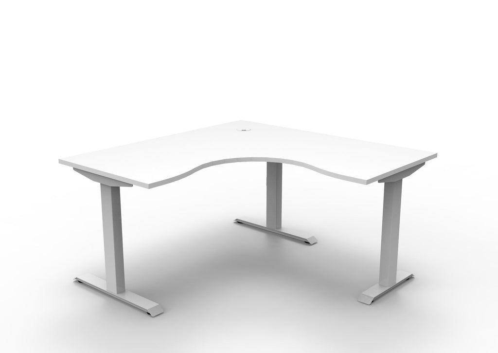 Rapidline Boost Static Corner Workstation 1500 x 1500 x 750mm Natural White / White Satin