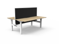 Rapidline Boost Static Back to Back Workstation 1800 x 750mm with Screen Natural Oak / White Satin