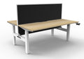 Rapidline Boost Crank Back to Back Workstation 1800 x 750mm with Screen Natural Oak / White Satin