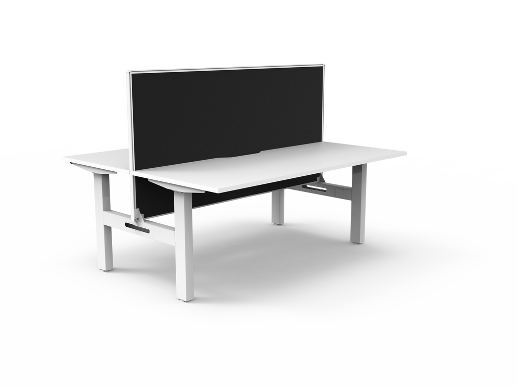 Rapidline Boost Static Back to Back Workstation 1800 x 750mm with Screen Natural White / White Satin