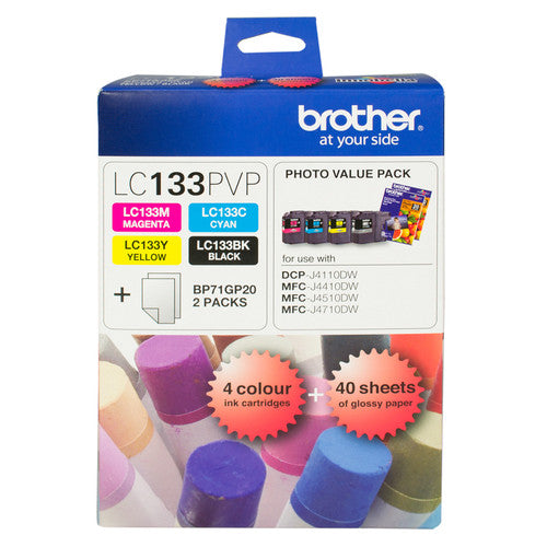 Brother LC133PVP Photo Paper Value Pack Four Ink Cartridges