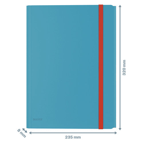 Leitz Cosy 3 Flap Folder with Pocket A4 Blue Pack of 10
