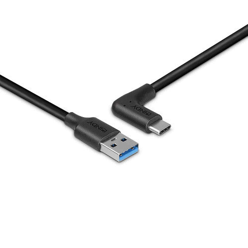 Lindy 0.5m USB 3.2 A to C Cable 90 Degree 10Gbps