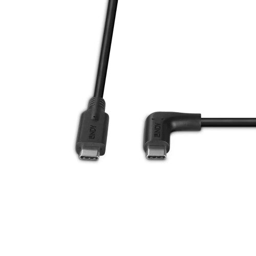 Lindy 0.5m USB 3.2 C Cable 90 Degree 10Gbps