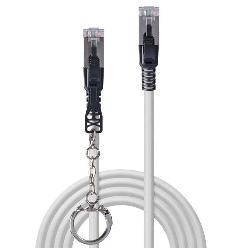Lindy 3m Cat6A S/FTP Locking Network Cable Grey