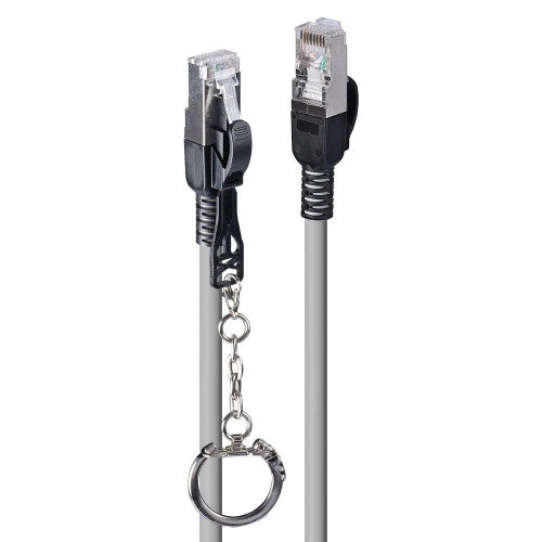 Lindy 3m Cat6A S/FTP Locking Network Cable Grey