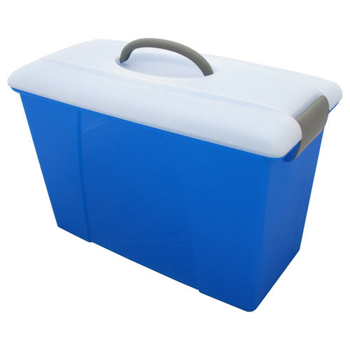 Marbig Carry Case Clear Lid Blue Base