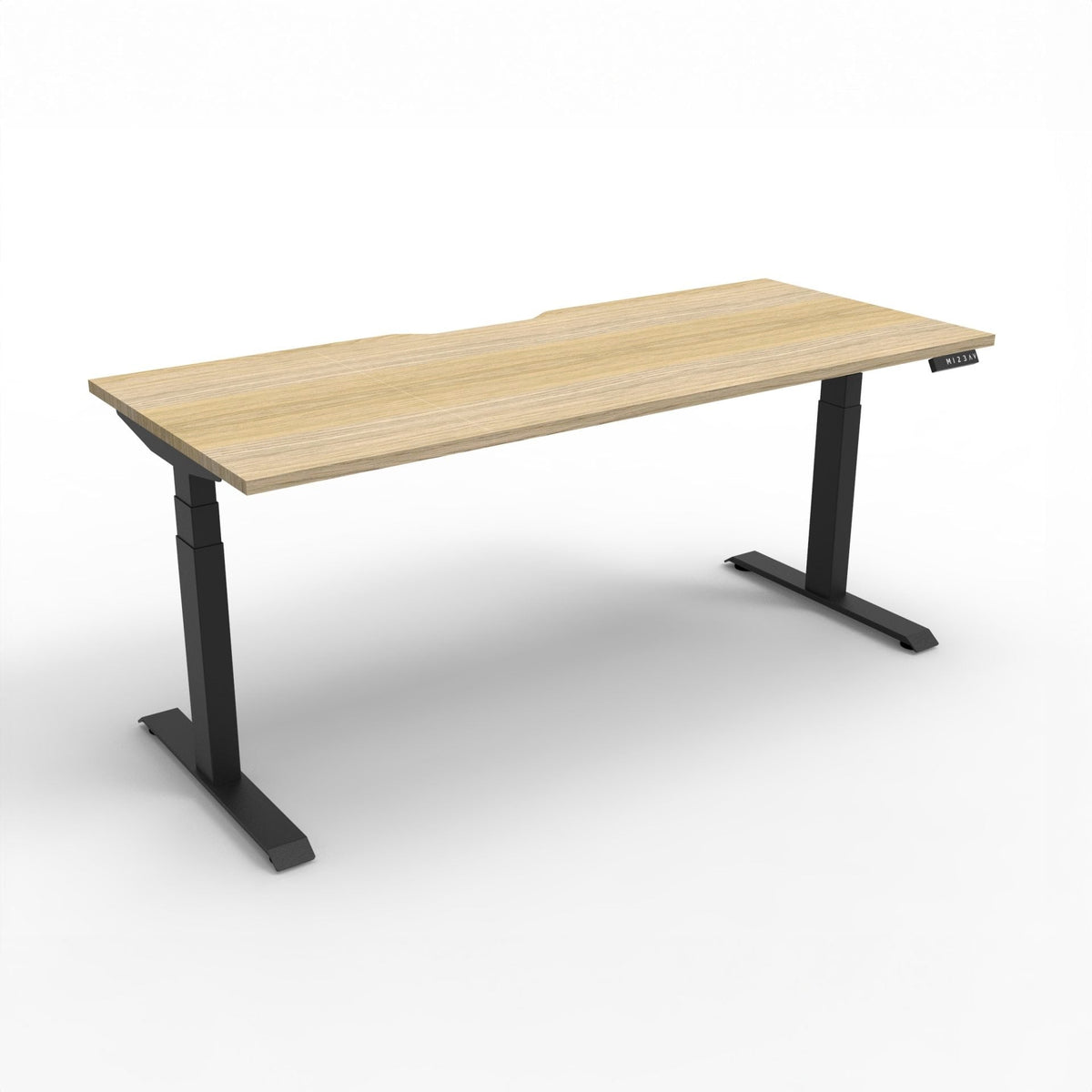 Rapidline Boost Plus Single Sided Workstation 1200 x 750mm Natural Oak / Black Satin