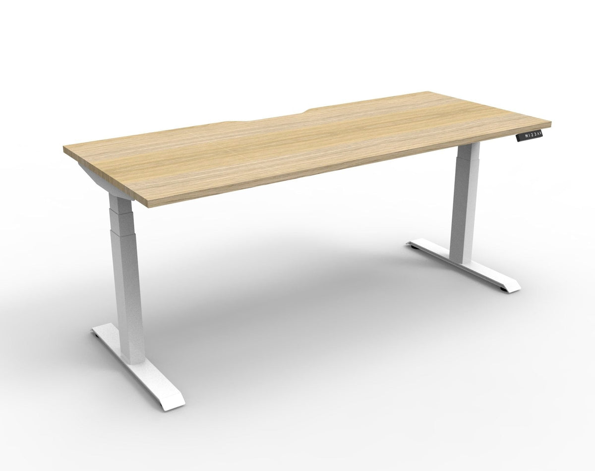 Rapidline Boost Plus Single Sided Workstation 1800 x 750mm Natural Oak / White Satin