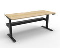 Rapidline Boost Plus Single Sided Workstation 1200 x 750mm with Cable Tray Natural Oak / Black Satin