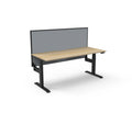 Rapidline Boost Plus Single Sided Workstation 1200 x 750mm with Screen Natural Oak / Black Satin