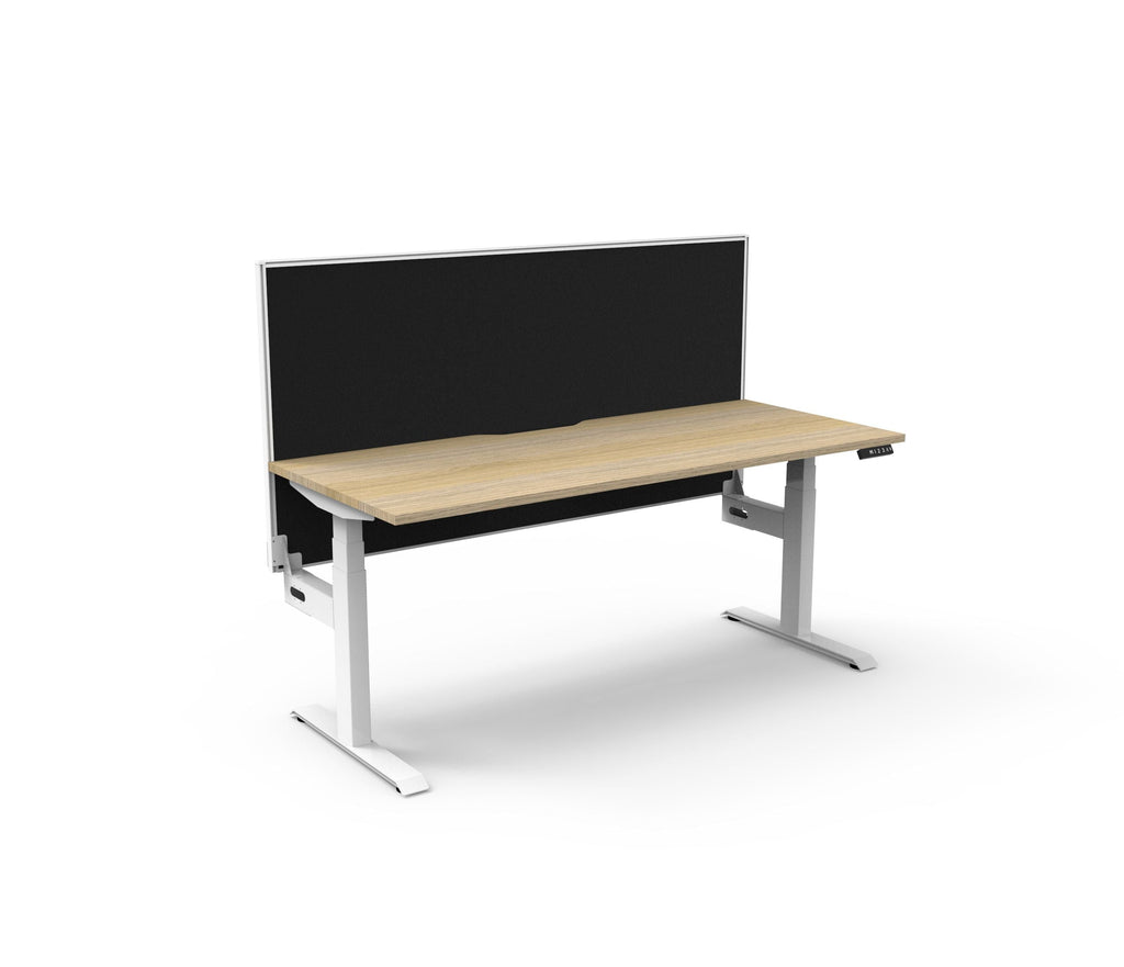 Rapidline Boost Plus Single Sided Workstation 1200 x 750mm with Screen Natural Oak / White Satin